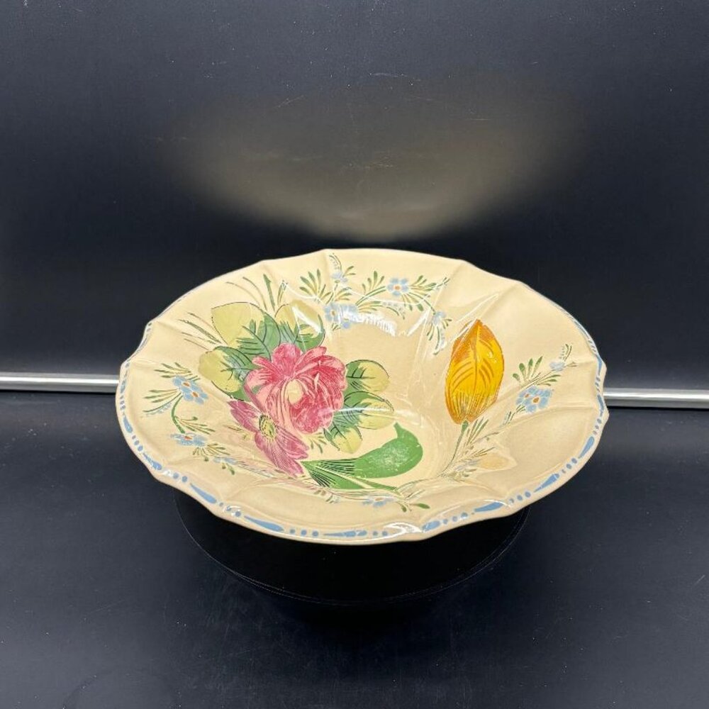 Vintage 1940 Bahl Potteries Nove Rose Sandela Ware Line Centerpiece Bowl 10" - Picture 10 of 10